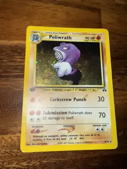 Pokemon Cards: Neo Discovery 1st Edition Rare Holo: Poliwrath 9/75 WOTC LP/MP - Image 2