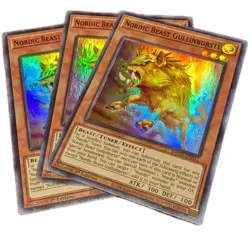 Yugioh Trading Card: 3 Nordic Beast Gullinbursti BACH-EN011 Super Rare 1st Ed NM - Image 1