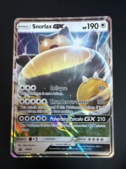 Pokemon Card Snorlax GX SM05 Black Star Promo Rare JUMBO Card - Image 1