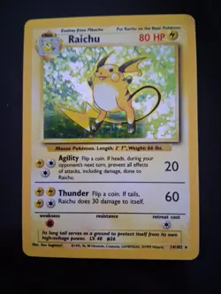 Pokemon 1999 Raichu Holo Rare Base Set 14/102 HP - Image 1