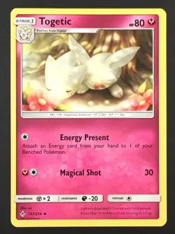 Pokemon TCG Togetic 137/214 SM Unbroken Bonds Regular Uncommon NM - Image 1