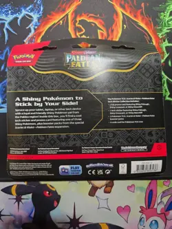 Pokemon TCG Paldean Fates Tech Sticker Collection 3 Packs - Maschiff Promo - New - Image 2