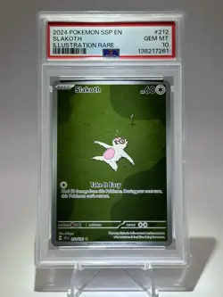 PSA 10 Slakoth 212/191 Pokemon Sv08: Surging Sparks Holo Gem Mint - Image 1
