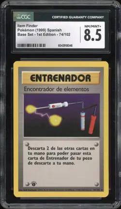 1999 Pokemon SPANISH 1st Edition Base Set Encontrador de element. 74/102 CGC 8.5 - Image 1