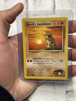Brock's Sandshrew 72/132 Unlimited Gym Heroes Non Holo NM Pokemon Nintendo Vtg - Image 1