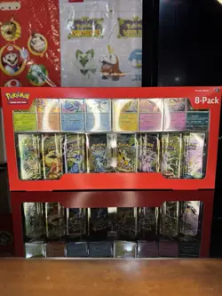 Pokemon TCG Scarlet & Violet Prismatic Evolutions Mini Tins Sealed 8 Pack Costco - Image 1