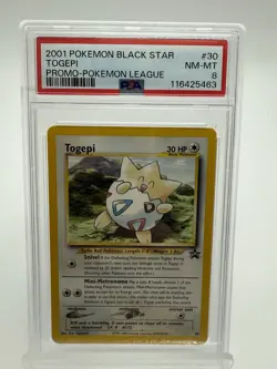 2001 Pokemon Black Star Togepi Promo #30 PSA 8 - Image 1
