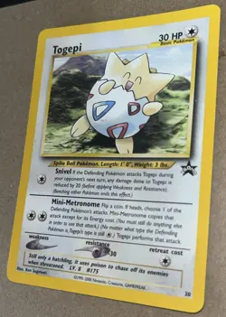 Pokemon Togepi BLACK STAR 30 - WOTC PROMO - League MP - Image 1