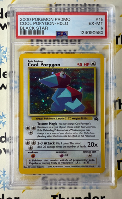 ⚡❄ 2000 Pokemon Black Star Promo #15 Cool Porygon Holo PSA 6 - Image 1