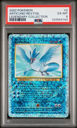 2002 POKEMON LEGENDARY COLLECTION #2 ARTICUNO-REVERSE FOIL PSA 6 - Image 1