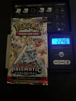 22.46g VERY HEAVY Prismatic Evolutions Pokemon Sealed Booster Pack New - Image 1