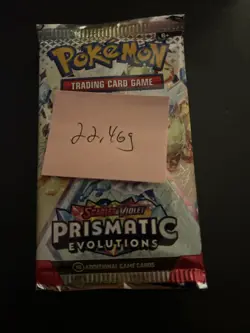 22.46g VERY HEAVY Prismatic Evolutions Pokemon Sealed Booster Pack New - Image 4
