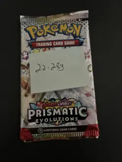 22.28g VERY HEAVY Prismatic Evolutions Pokemon Sealed Booster Pack New - Image 4