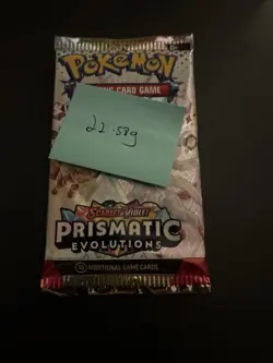 22.58g VERY HEAVY Prismatic Evolutions Pokemon Sealed Booster Pack New - Image 4