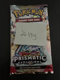 22.48g VERY HEAVY Prismatic Evolutions Pokemon Sealed Booster Pack New - Image 4