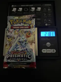 21.81g HEAVY Prismatic Evolutions Pokemon Sealed Booster Pack New - Image 1