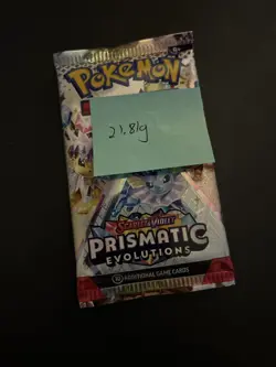 21.81g HEAVY Prismatic Evolutions Pokemon Sealed Booster Pack New - Image 4
