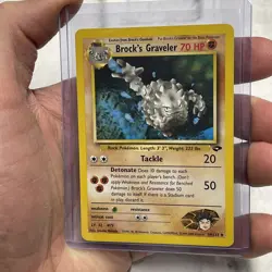 Gym Challenge 34/132 Brock's Graveler Pokemon UNLIMITED EDITION Card NM Vintage - Image 2
