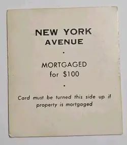 Replacement New York Ave Title Deed Orange Card Regular Basic Monopoly - Image 2