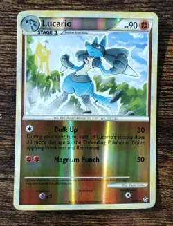 Pokemon Lucario 19/95 Unleashed HGSS Reverse Holo Card - Image 1
