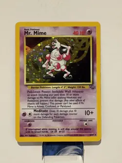 Pokemon TCG Mr. Mime Jungle 6/64 Holo Unlimited Holo Rare LP+ - Image 1