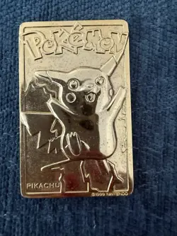 1999 Pokemon Pikachu Gold Plated Special Edition Trading Card - Image 1