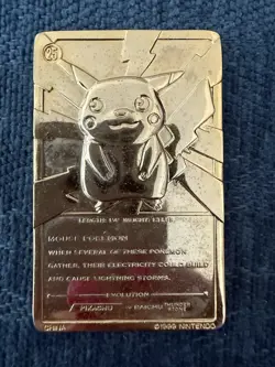 1999 Pokemon Pikachu Gold Plated Special Edition Trading Card - Image 2