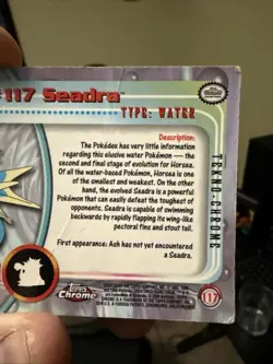 2000 TOPPS CHROME POKEMON T.V. 117 SEADRA TEKNO - Image 4