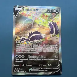 Pokemon TCG Skuntank V Silver Tempest 181/195 Holo Ultra Rare - Image 1