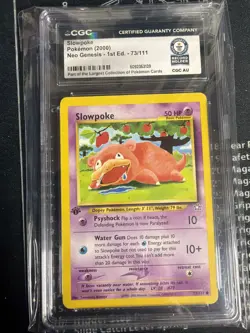 2000 Pokemon Neo Genesis #73 Slowpoke 1st Edition World Record Gray Collection - Image 1