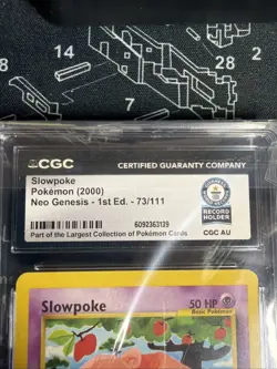 2000 Pokemon Neo Genesis #73 Slowpoke 1st Edition World Record Gray Collection - Image 4