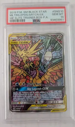 Pokemon Moltres Zapdos Articuno GX Hidden Fates Black Star Promo SM210 PSA 10 - Image 1