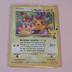 Birthday Pikachu 24 Pokemon Celebrations Classic Collection - Image 1