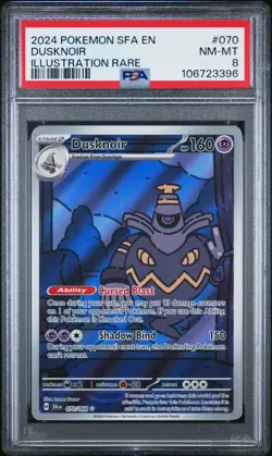 Pokemon 2024 Shrouded Fable Dusknoir #070 Illustration Rare PSA 8 Near Mint-Mint - Image 1