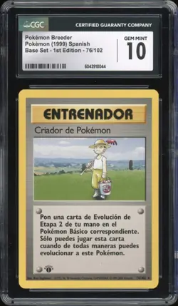 1999 Pokemon SPANISH 1st Edition Base Set Criador de Pokemon 76/102 CGC 10 GEM - Image 1