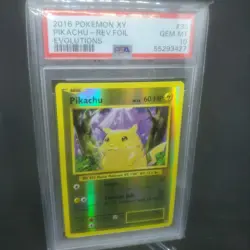 2016 Pokemon XY Evolutions Reverse Foil Holo Pikachu #35 Rare PSA 10 - Image 1