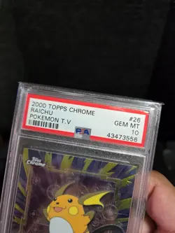 PSA 10 2000 Pokemon Game Topps Chrome TV Raichu Rare GEM MINT Base Set #26 - Image 3