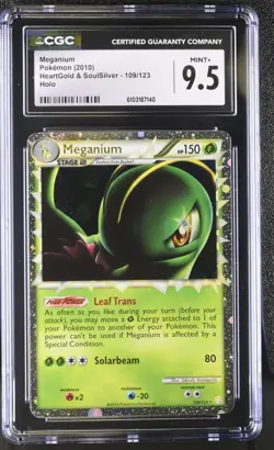2010 POKEMON HEARTGOLD & SOULSILVER MEGANIUM PRIME #109/123 HOLO CGC 9.5 - Image 1