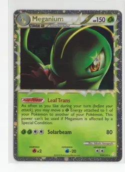 Pokemon TCG Meganium Prime 109/123 Heartgold & Soulsilver Holo LP- - Image 1