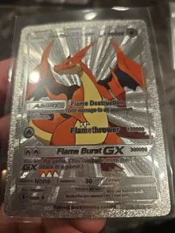 Ultra Charizard GX Silver Foil Fan Art Collector Pokemon Card Orange - Image 3