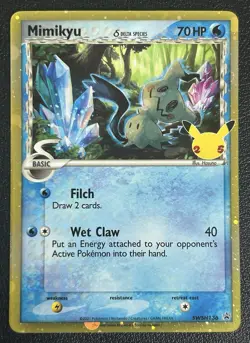 Mimikyu Delta Holo NM SWSH136 25th Celebrations Collection Pokemon Card - Image 1