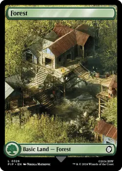 4x Fallout Full Art Forest Land, Full Art Lands, Full Art Forest, 4 Pack, 326 - Image 1