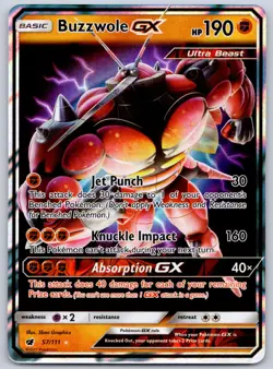 Buzzwole GX 57/111 (NM) - Sun & Moon: Crimson Invasion - Ultra Rare -Pokemon TCG - Image 1
