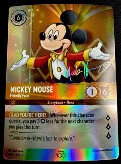 Mickey Mouse Friendly Face 18/P1 Disney Lorcana D100 Enchanted Foil Promo - Image 1