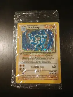 Pokemon TCG Base Set Machamp 8/102 1st Edition Holo Rare Factory Sealed - Image 1