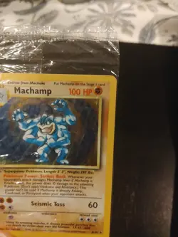 Pokemon TCG Base Set Machamp 8/102 1st Edition Holo Rare Factory Sealed - Image 3