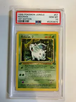 Nidoran - PSA 10 1st Edition Jungle Set 57/64 - Gem Mint - Image 1