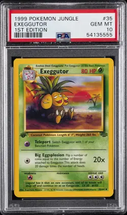 1999 POKEMON JUNGLE 1ST EDITION #35 EXEGGUTOR PSA 10 - Image 1