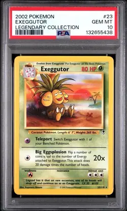 2002 Pokemon Legendary Collection # 23 Exeggutor PSA 10 Card GEM MINT! NEW CERT! - Image 1