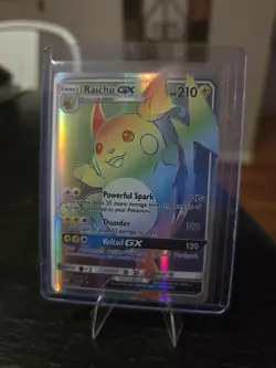 Pokemon GX Raichu Full Art Rainbow Secret Rare Card 75/73 Shining Legends - Image 1